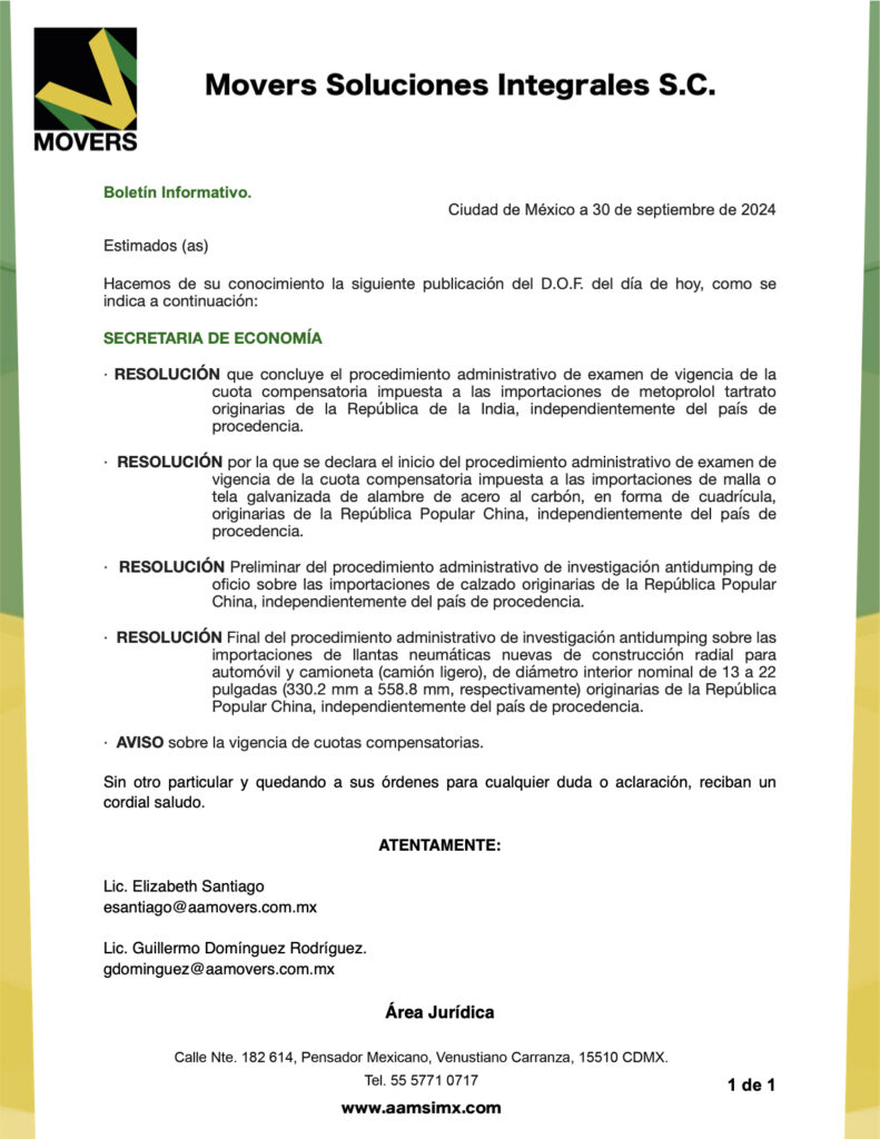 RESOLUCIÓN que concluye el procedimiento administrativo de examen de vigencia de la cuota compensatoria impuesta a las importaciones de metoprolol tartrato originarias de la República de la India, independientemente del país de procedencia.