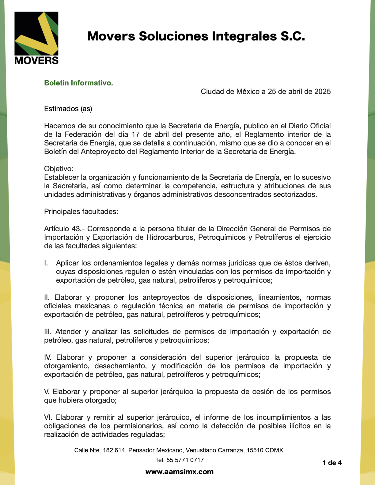 Nuevo Reglamento de la Secretaría de Energía 2025